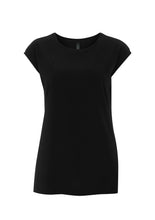 Charger l&#39;image dans la galerie, Oreka Kouture propose ce t-shirt noir en Tencel TM mélangé. 50% Coton peigné biologique certifié GOTS 50%Tencel TM Lyocell
